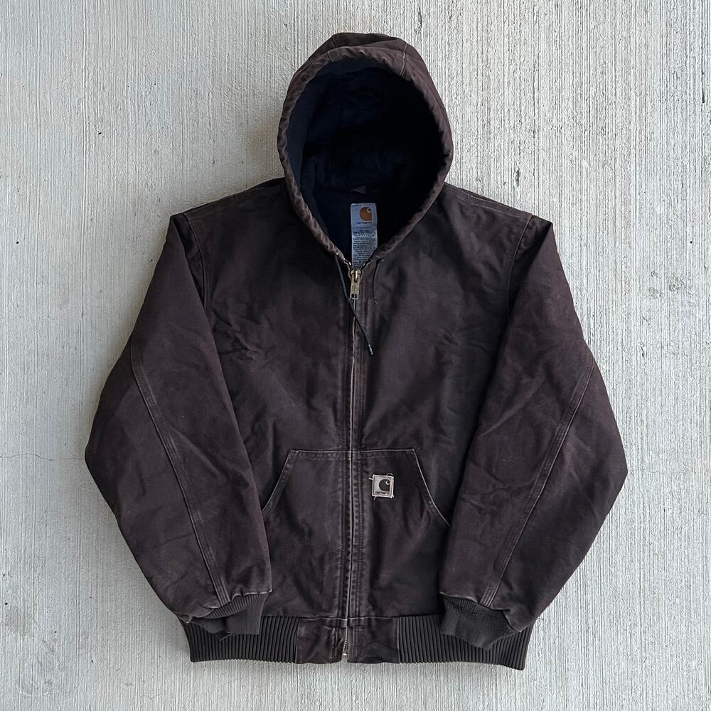 Carhartt J130 DKB brown hooded work wear jacket